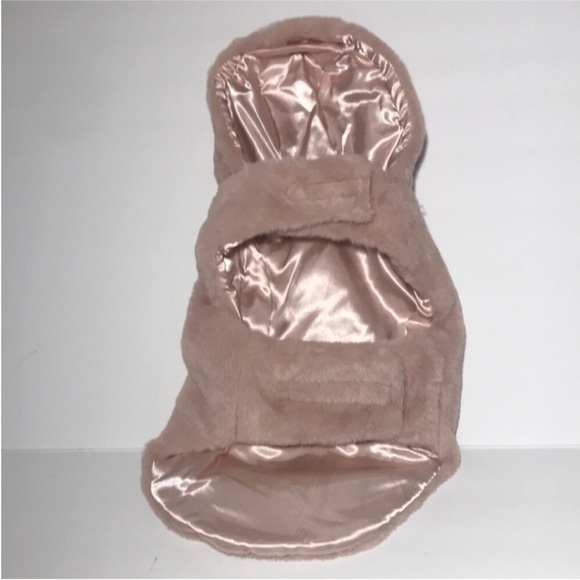 Dog plush hoody jacket Rose blush plush NEW! - Picture 4 of 6